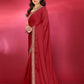 Rajwada Red Georgette Embellished Saree For Women
