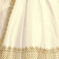 Rajwada Cream Art Silk Embellished Semi-Stitched lehenga For Women