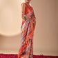 Rajwada Orange Silk Blend Printed Saree For Women