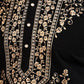 Rajwada Black Silk Blend Embroidered Kurta Set For Men
