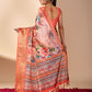 Rajwada Orange Silk Blend Printed Saree For Women