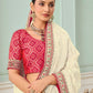 Rajwada Off White Viscose Embroidered Saree For Women