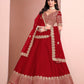 Rajwada Red Art Silk Embellished Semi-Stitched lehenga For Women