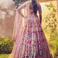 Rajwada Pink Georgette Embroidered Semi Stitched Lehenga For Women