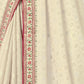 Rajwada Off White Viscose Embroidered Saree For Women