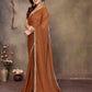 Rajwada Mustard Georgette Solid Saree For Women