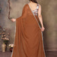 Rajwada Mustard Georgette Solid Saree For Women
