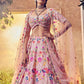 Rajwada Pink Georgette Embroidered Semi Stitched Lehenga For Women
