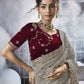 Rajwada Grey Georgette Embellished Elegant Saree For Women