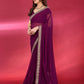 Rajwada Wine Georgette Embellished Saree For Women