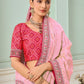 Rajwada Light Pink Viscose Embroidered Saree For Women