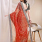 Rajwada Deep Red Organza Embellished Solid Saree For Women