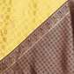 Rajwada Yellow Silk Blend Woven Saree For Women