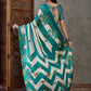 Rajwada Sky Blue And White Silk Blend Printed Elegant Saree For Women