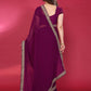 Rajwada Wine Georgette Embellished Saree For Women