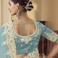 Rajwada Sea Green Organza Embellished Elegant Saree For Women