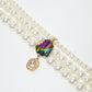 Rajwada White Alloy Pearl & Rhinestone Embellished Neckpiece For Women