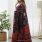 Rajwada Navy Blue Silk Blend Woven Saree For Women