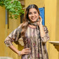 Rajwada Olive Silk Blend Printed Stitched Kurta Set For Women