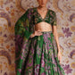 Rajwada Green Georgette Embellished Semi Stitched Lehenga For Women