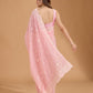 Rajwada Light Pink Georgette Embroidered Solid Saree For Women