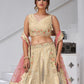 Rajwada Beige Silk Blend Embroidered Semi-Stitched Lehenga For Women