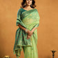 Rajwada Light Green Cotton Blend Solid Saree For Women