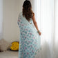 Rajwada Sky Blue Georgette Printed Saree For Women