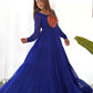 Rajwada Blue Georgette Embroidered Stitched Gown For Women