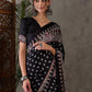 Rajwada Black Silk Blend Printed Elegant Saree For Women