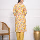 Rajwada Yellow Chanderi Embroidered And Printed Stitched Kurta Set Without Dupatta For Women