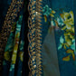 Rajwada Teal Blue Georgette Embroidered Printed Saree For Women