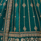 Rajwada Teal Art Silk Embroidered Semi-Stitched lehenga For Women