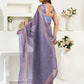 Rajwada Pastel Blue Cotton Linen Zari Work Saree For Women