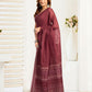 Rajwada Dark Mauve Cotton Linen Zari Work Saree For Women
