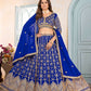 Rajwada Blue Chinon Sequence Embroidered Semi-Stitched Lehenga For Women