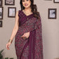 Rajwada Wine Georgette Printed Saree For Women