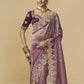 Rajwada Mauve Tissue Embellished Saree For Women