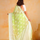 Rajwada Green Georgette Woven Design Saree With Unstitched Blouse For Women