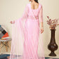 Rajwada Light Pink Embellished Net Saree With unstitched Blouse For Women