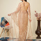 Rajwada Beige Embellished Net Saree With Unstitched Blouse For Women