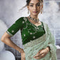 Rajwada Sea Green Georgette Embellished Elegant Saree For Women