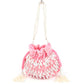Rajwada - Pink Velvet Pearl Dangler Mini Bag