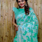 Rajwada Green Cotton Blend Woven Saree With Unstitched Blouse For Women