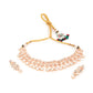 Rajwada Women Golden And White Necklace Set With Statement Earrings
