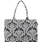 Rajwada Black And White Woven Tote Bag for Women