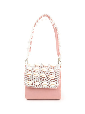 Rajwada Women Breath-Taking Cream Embellished Clutch