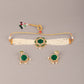 Rajwada - Green Stone and White Pearl Choker Set