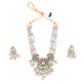 Rajwada Pink And Green Alloy Jewellery Set For Women