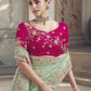 Rajwada Light Green Embroidered Silk Blend Saree With Unstitched Blouse For Women